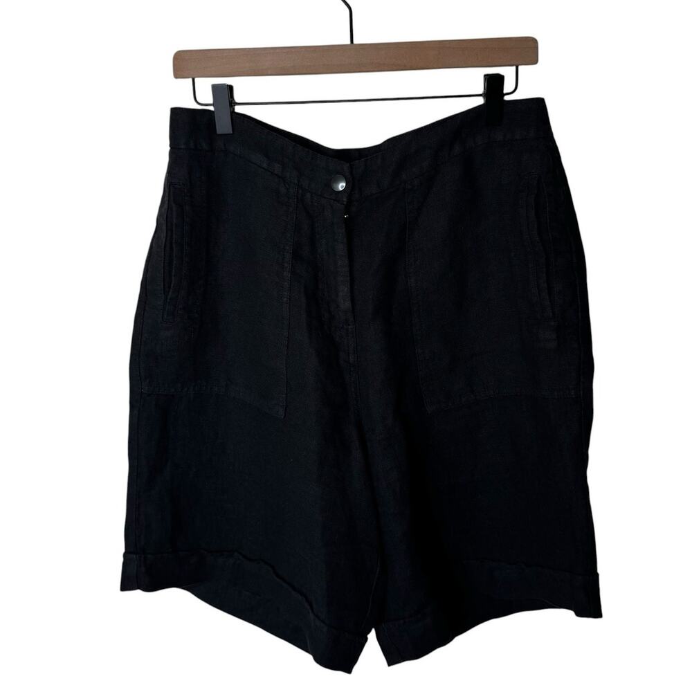 POETRY 100% Linen Bermuda Shorts Size US 8 Black
